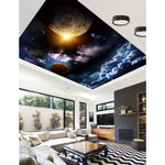 3D Planet Cloud Ceiling Wall Paper