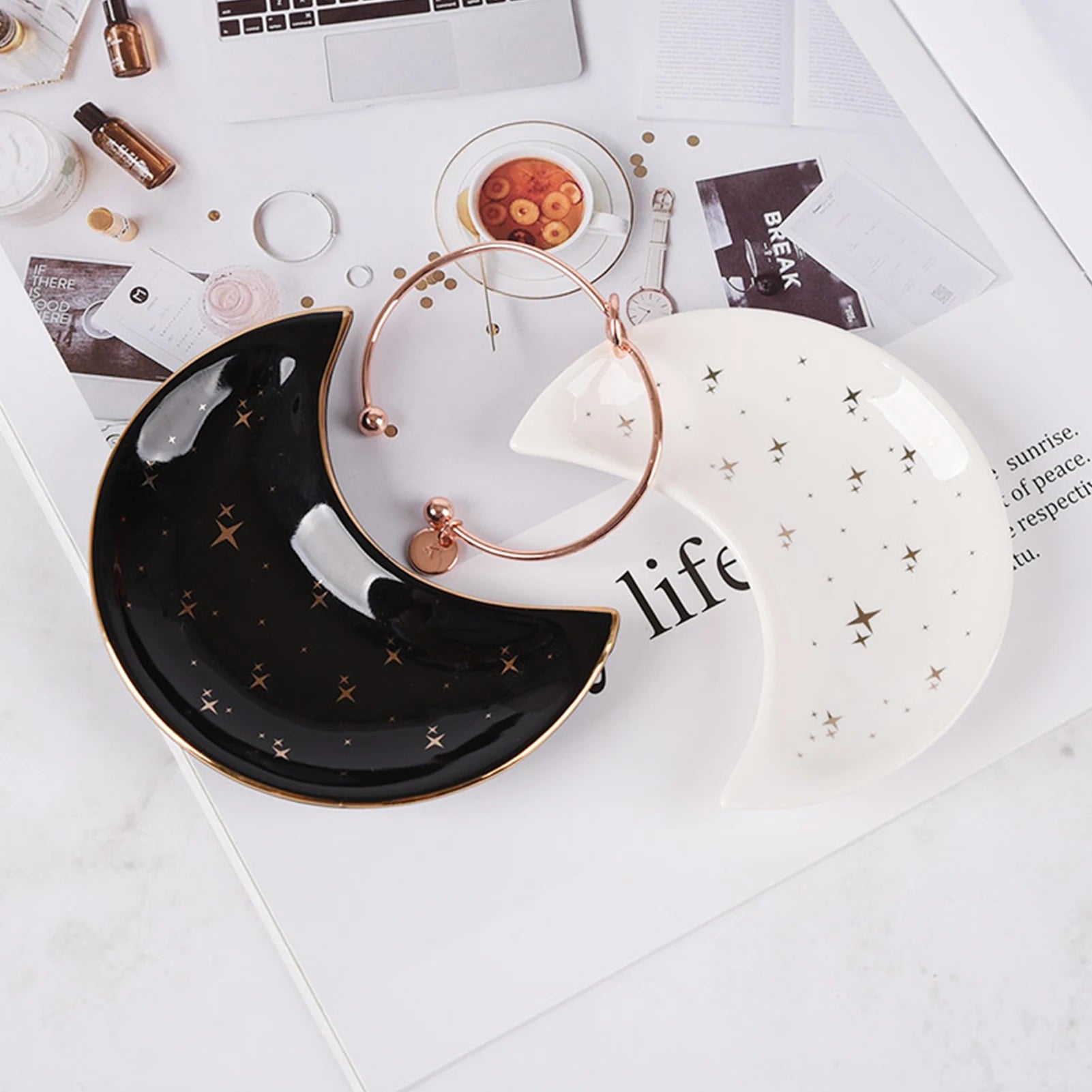 Nordic Ceramic Moon Plates