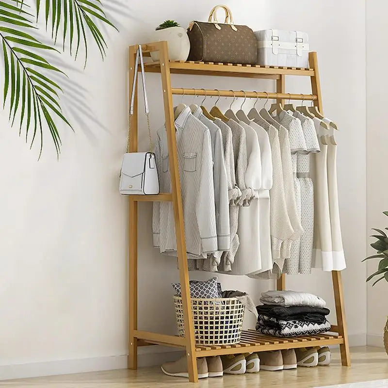 Wooden Coat Clothes Hanging Storage