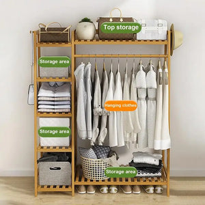 Wooden Coat Clothes Hanging Storage