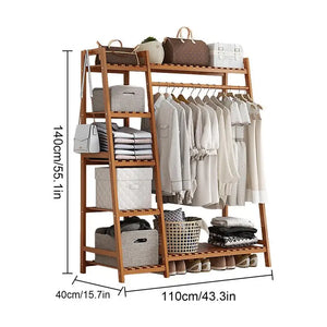 Wooden Coat Clothes Hanging Storage