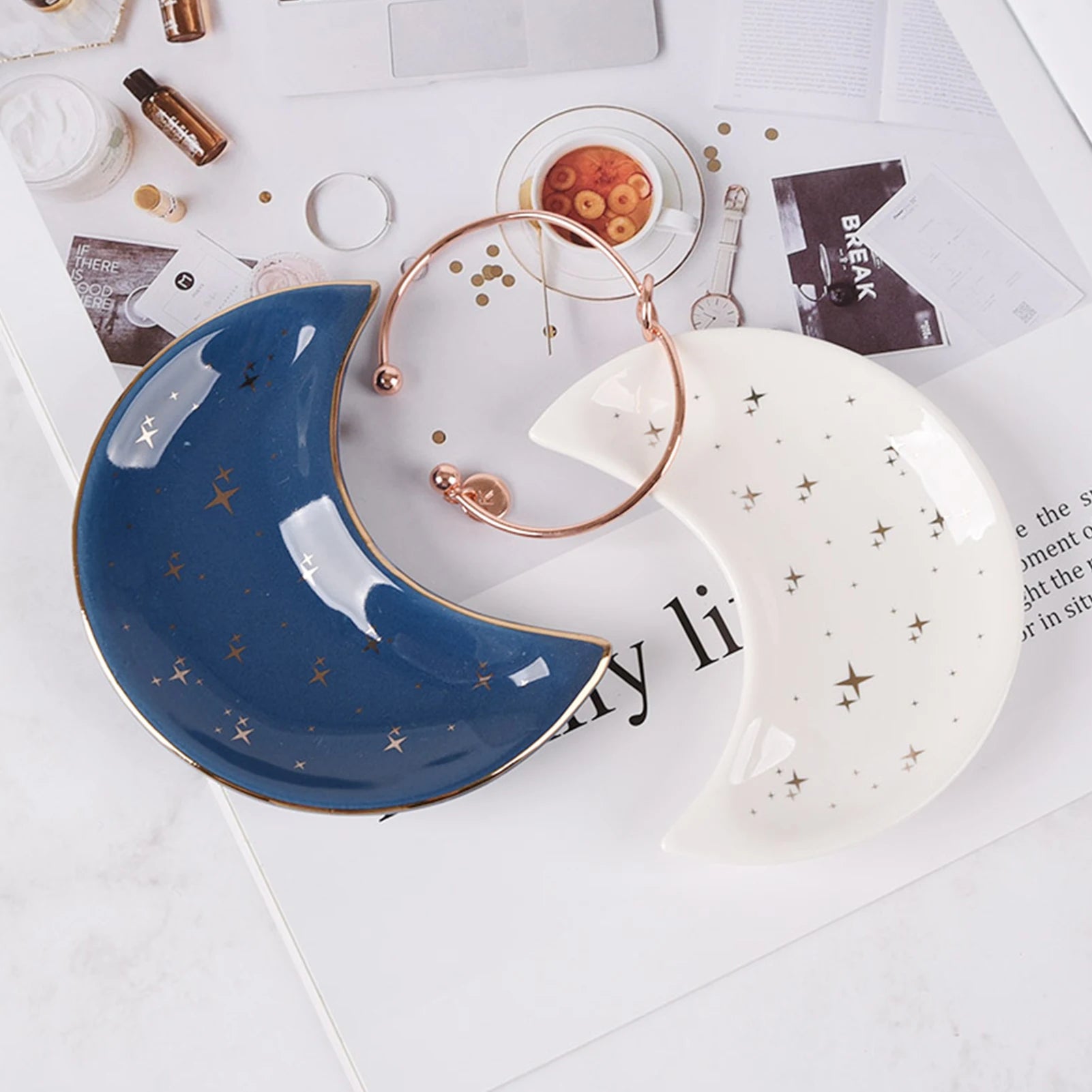 Nordic Ceramic Moon Plates