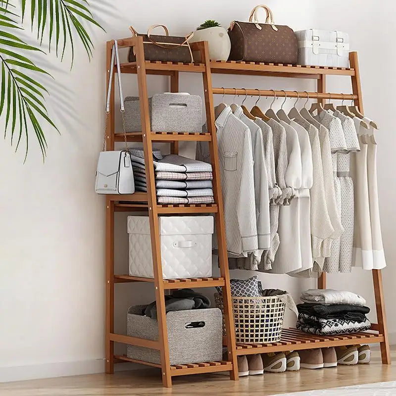 Wooden Coat Clothes Hanging Storage